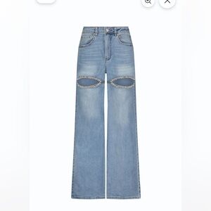 Noli Light Blue Jeans with rhinestone cutouts New